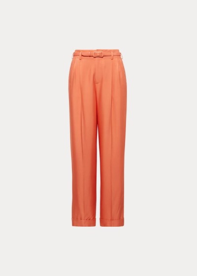 Pantalones Ralph Lauren Mujer Naranjas - Darcy Washed Silk - QWZUO4687